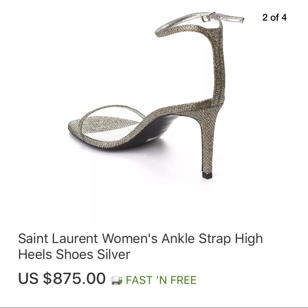 Authentic Saint Laurent Glitter Strap Sandals - Picture 2 of 8